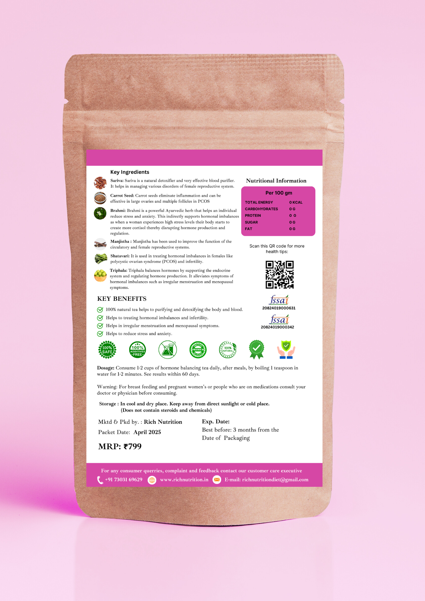 Hormone Balancing Tea for PCOD/PCOS Helps with Hormone, period, weight and menopause