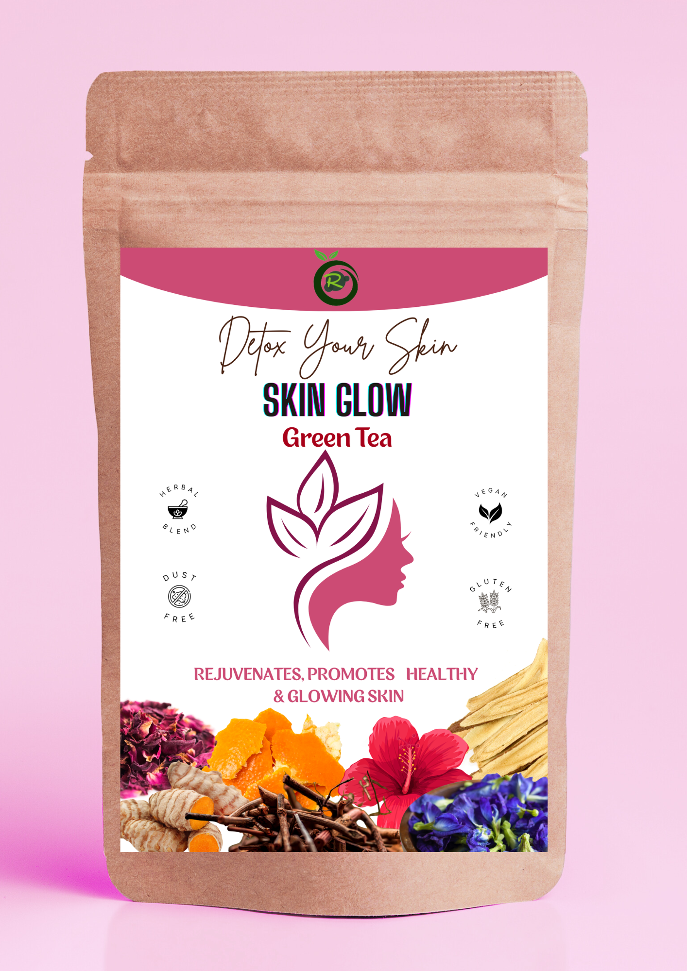 Rich Nutrition Skin Glow Tea, Help In Skin Shine, Moisturized Skin, Acne, Anti-Aging, 100 grams, 1 Month Pack